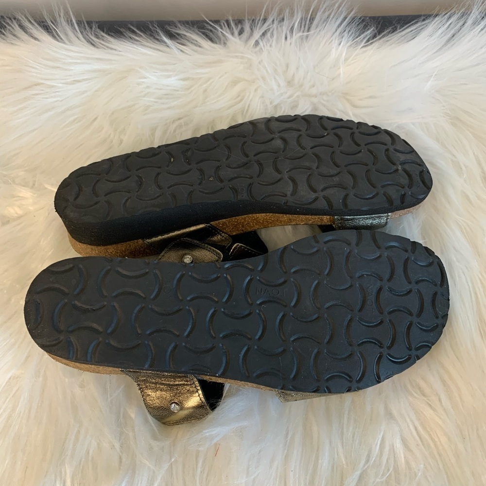 Naot Silver Sandals Metallic Comfort Slides - Picture 7 of 8